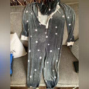Two Onesies. Bundle Deal. Navy Star Womens Size Medium — Gray&White Men’s Size S